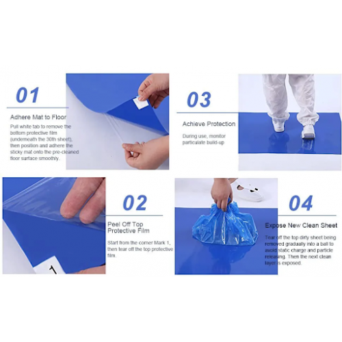 Sky Industrial Sticky Cleaning Mat LDPE Blue Color 24x36 Inch Thickness 0.035 MM Film 30